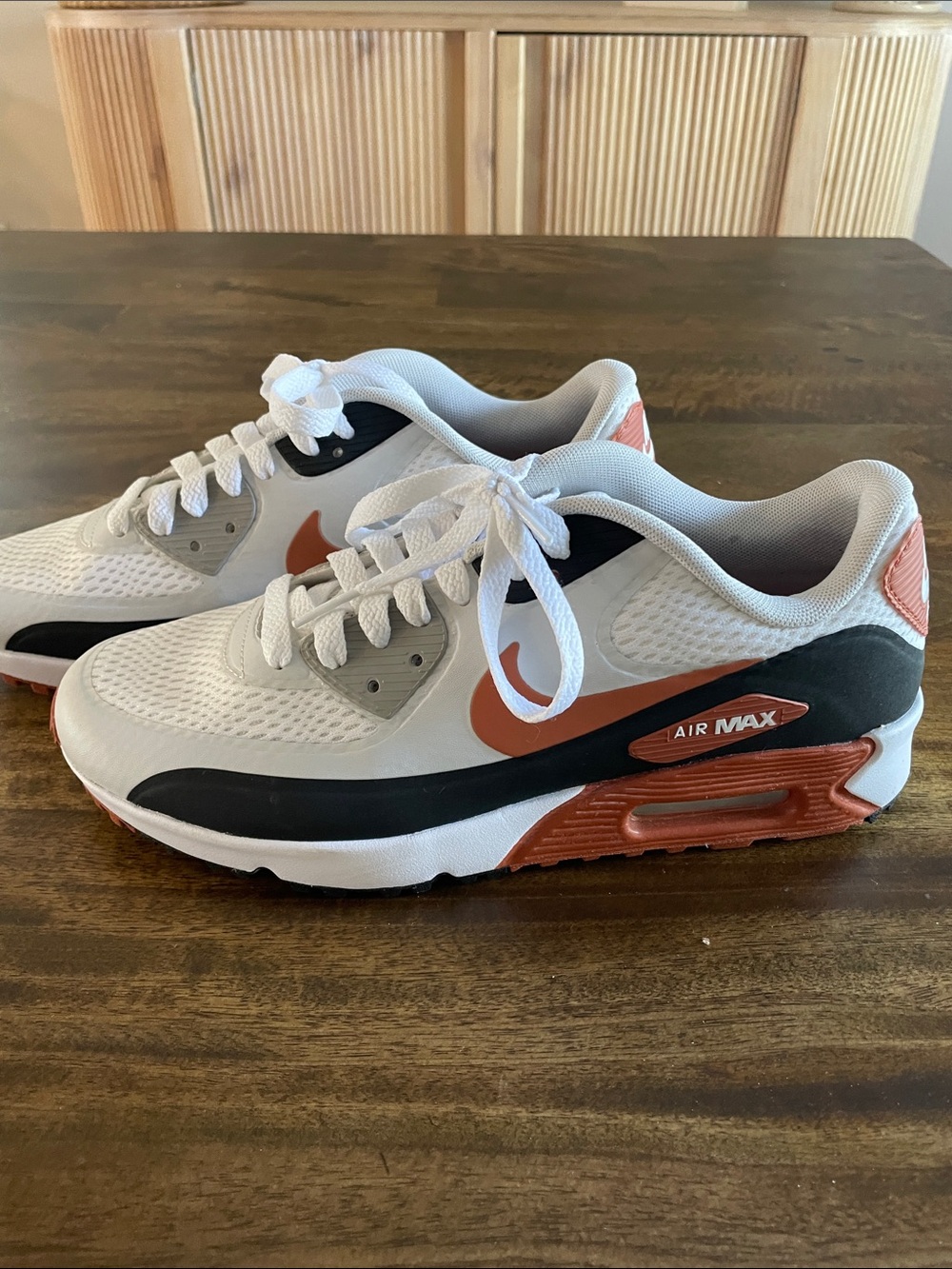 Nike Air Max Golf Brand New Size 7M - White, Burnt Orange and Black